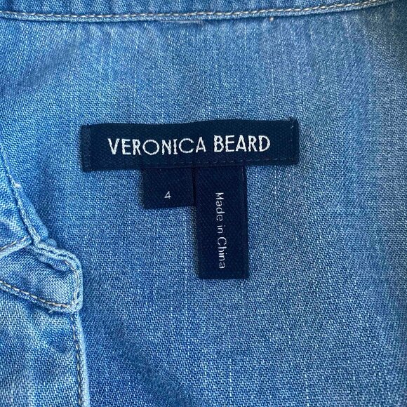 Veronica Beard Edwina Denim Shirtdress Size 4 Western Rodeo Vacation Preppy - Picture 4 of 9